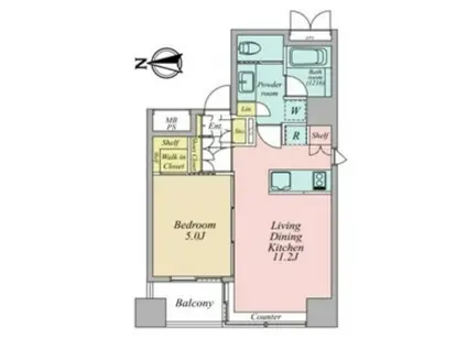 OZIO大手町 オジオ大手町(1LDK/8階)の間取り写真