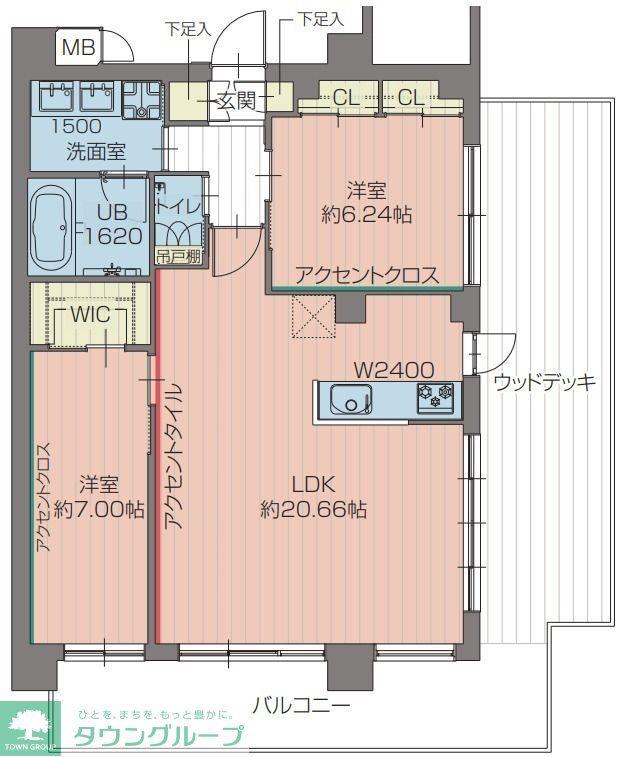 プレジオ北綾瀬ASIAN(2LDK/6階)の間取り写真