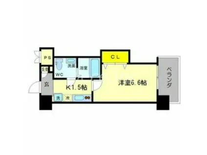 ラグゼ桜ノ宮(1K/7階)の間取り写真