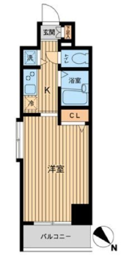 HF東神田レジデンス(1K/7階)の間取り写真