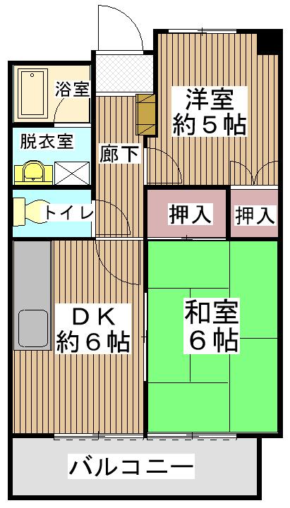 メゾン竹内(2DK/2階)の間取り写真