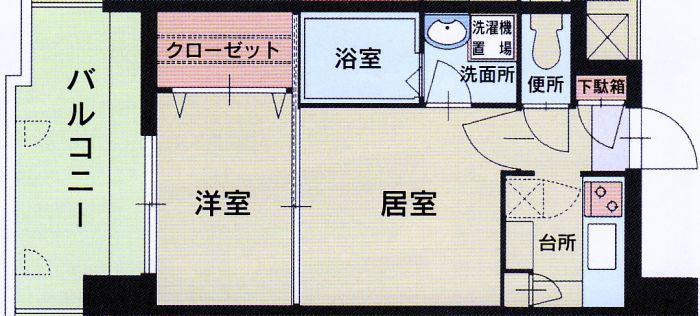 エステートモア薬院ジョイ(2K/11階)の間取り写真