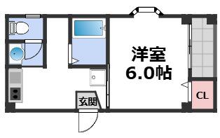 コレット(1K/2階)の間取り写真