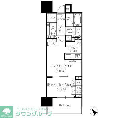 パークリュクス目黒(1LDK/5階)の間取り写真