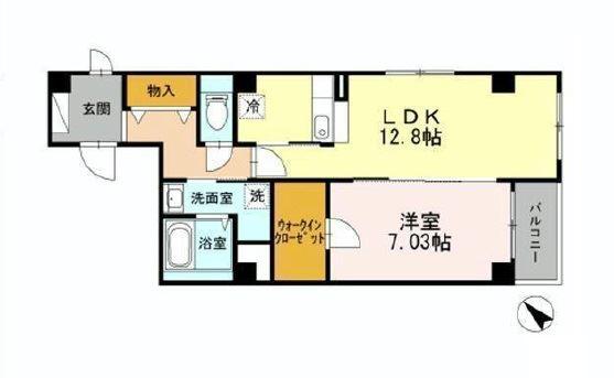サイチ銀座東(1LDK/5階)の間取り写真