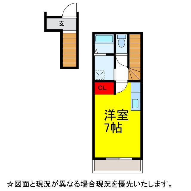 コンフォーティア三里塚(ワンルーム/2階)の間取り写真