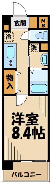 クレストⅠ(1K/3階)の間取り写真