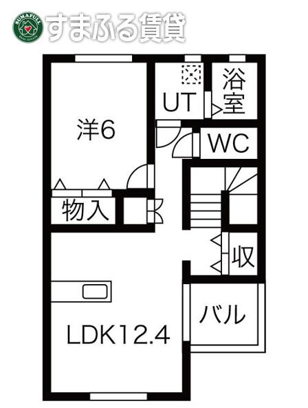 S&E I(1LDK/2階)の間取り写真