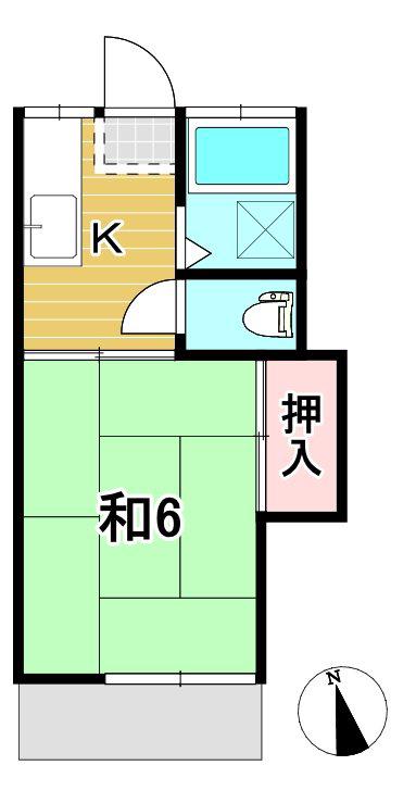 メゾンエチュードA(1K/1階)の間取り写真