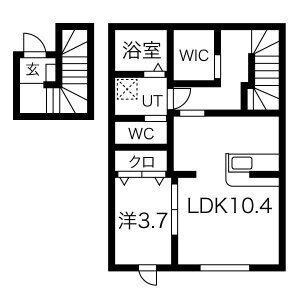 ピノ・ベルク(1LDK/2階)の間取り写真