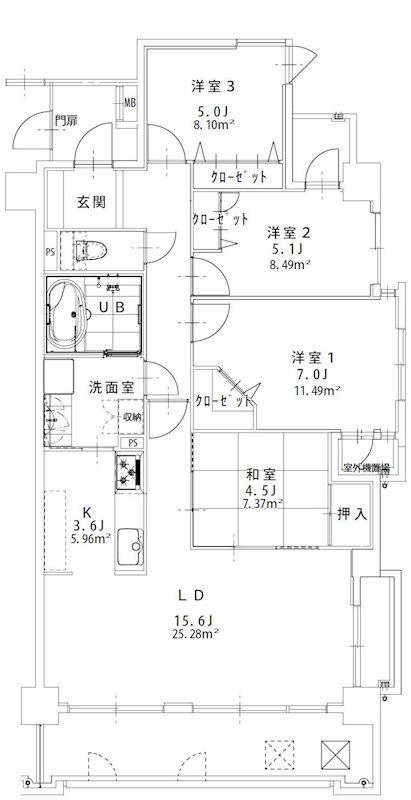 クリオジーテ藤崎(4LDK/6階)の間取り写真