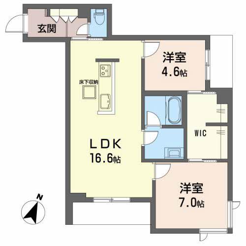 トリフォリア(2LDK/1階)の間取り写真