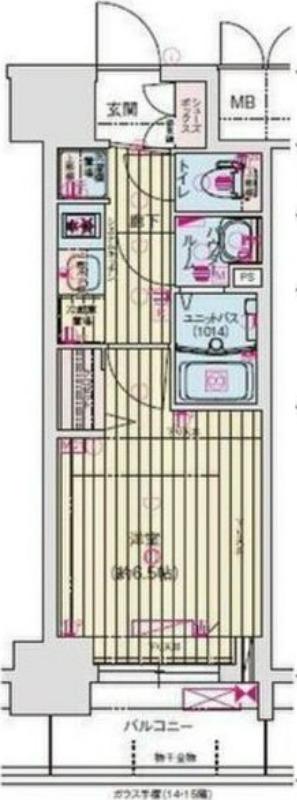 プレサンス鶴舞ファースト(1K/14階)の間取り写真