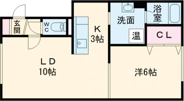 ＪＲ函館本線 近文駅 徒歩59分 2階建 築8年(1LDK/1階)の間取り写真