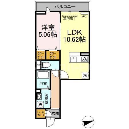 セジュール西台4(1LDK/1階)の間取り写真