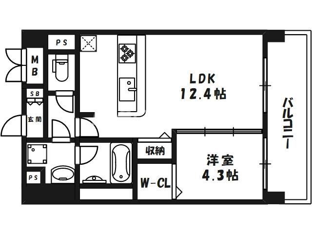 T.Y天六(1LDK/4階)の間取り写真