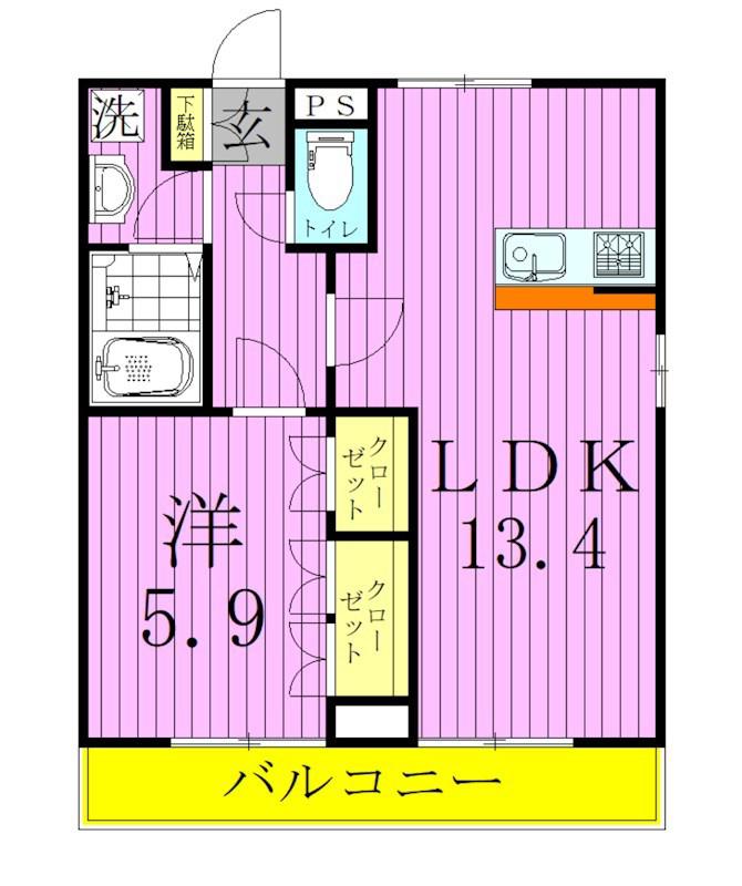 コンフォートレジデンス(1LDK/2階)の間取り写真