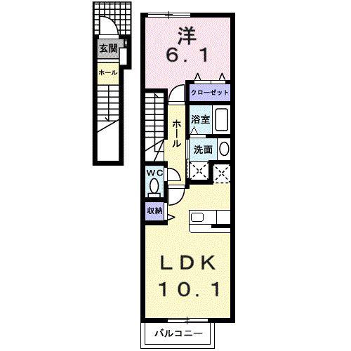 コルソプレッソ(1LDK/2階)の間取り写真