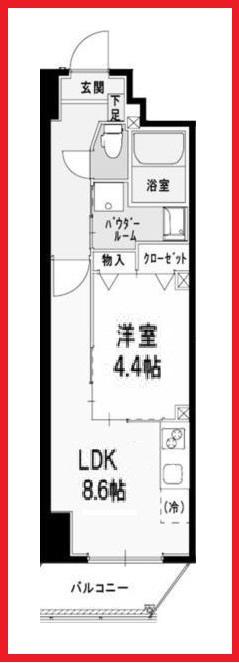 オランジュ・ポルト(1LDK/2階)の間取り写真