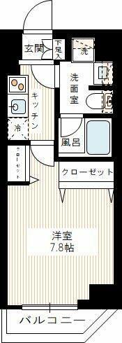 REALIZE蒲田II(1K/4階)の間取り写真