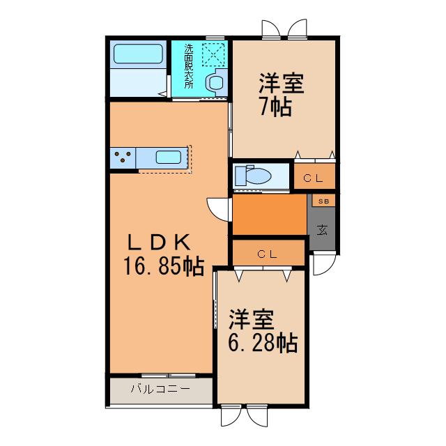 TORRENT(2LDK/2階)の間取り写真