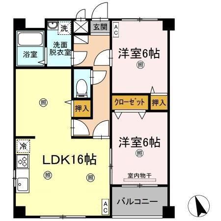 ビューティリメイン A棟(2LDK/3階)の間取り写真