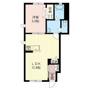 エスターテ(1LDK/1階)の間取り写真