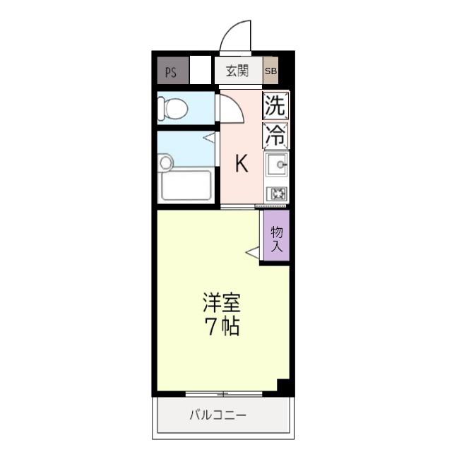 サニークレストみずほ台(1K/5階)の間取り写真