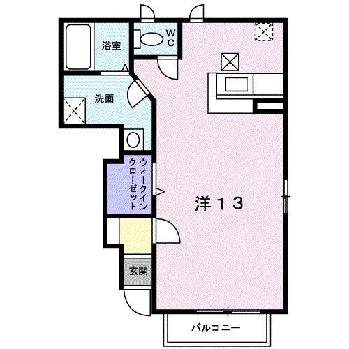 ハートリーフ(ワンルーム/1階)の間取り写真
