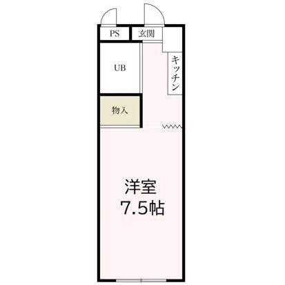 メゾンド本厚木(ワンルーム/1階)の間取り写真