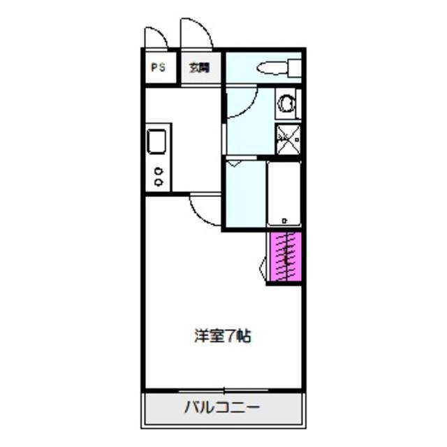 パーラム関目(1K/3階)の間取り写真