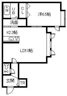 ニューエスパニア10(1LDK/1階)の間取り写真