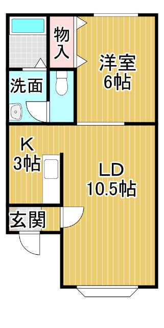アルファージュ(1LDK/1階)の間取り写真