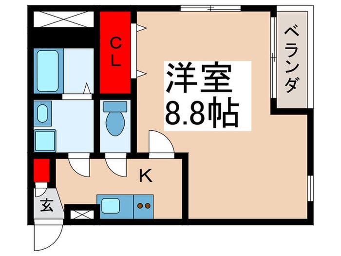 EMPEREUR FER LIEN.K.M(1K/2階)の間取り写真