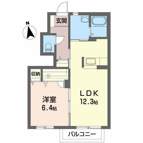 レチューガ(1LDK/1階)の間取り写真