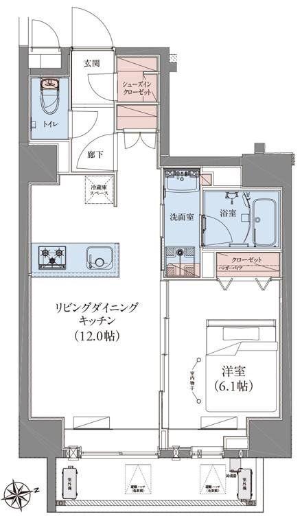 CREATIF蔵前(1LDK/2階)の間取り写真