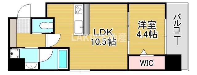 アプリーレ大阪城北(1LDK/5階)の間取り写真