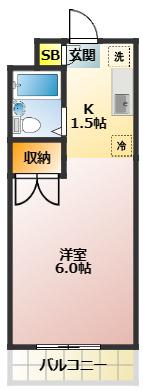 第2江川ビル(ワンルーム/4階)の間取り写真