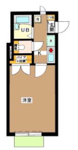 アジュール壱番館(1K/1階)の間取り写真