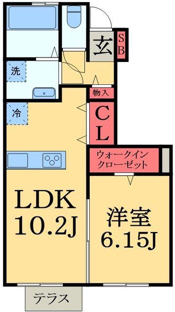 ディアコート五井(1LDK/1階)の間取り写真