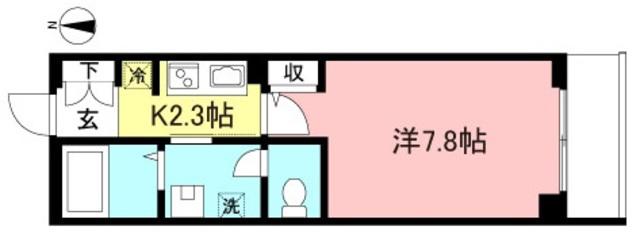 フィールドサイド桜丘(1K/3階)の間取り写真