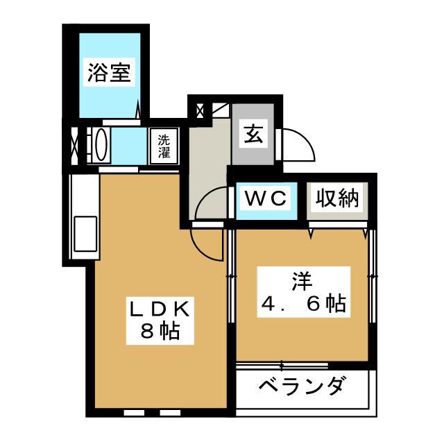 VELL COURAGE(1LDK/1階)の間取り写真