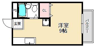 ハイツ翠苑(1K/1階)の間取り写真