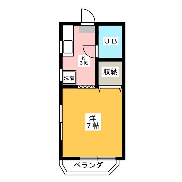 コーポサンパルジュ(1K/2階)の間取り写真