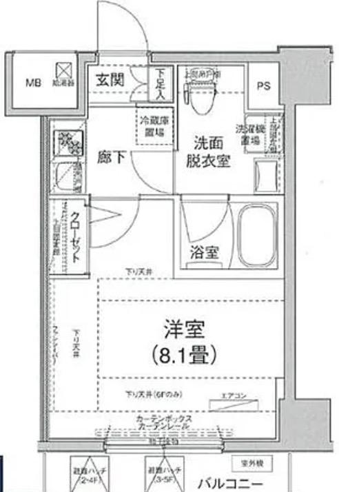 ティモーネ日暮里イース(1K/4階)の間取り写真