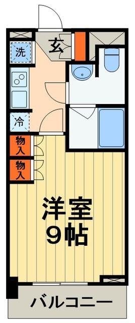 PARK AXIS 千葉新町(1K/6階)の間取り写真