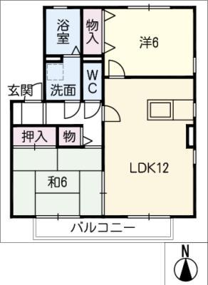 ハッピーハウス(2LDK/1階)の間取り写真