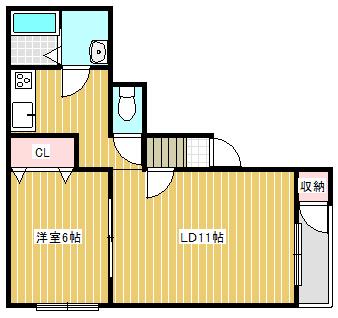 グランドール南町(1LDK/1階)の間取り写真
