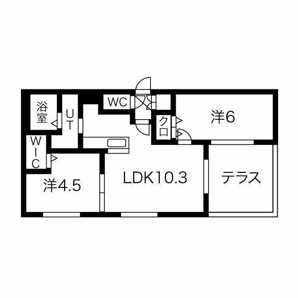 ネコオール麻生(2LDK/1階)の間取り写真