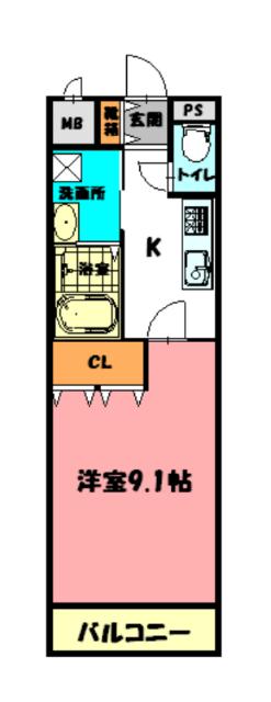 エイトピア八木(1K/1階)の間取り写真
